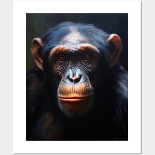 Hyperrealistic Oil Painting of an Amazing Zoo Ape Posters and Art